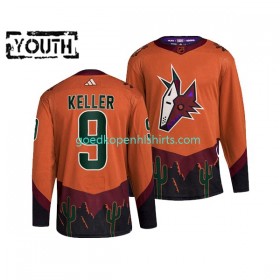 Arizona Coyotes Clayton Keller 9 Adidas 2022-2023 Reverse Retro Oranje Authentic Shirt - Kinderen